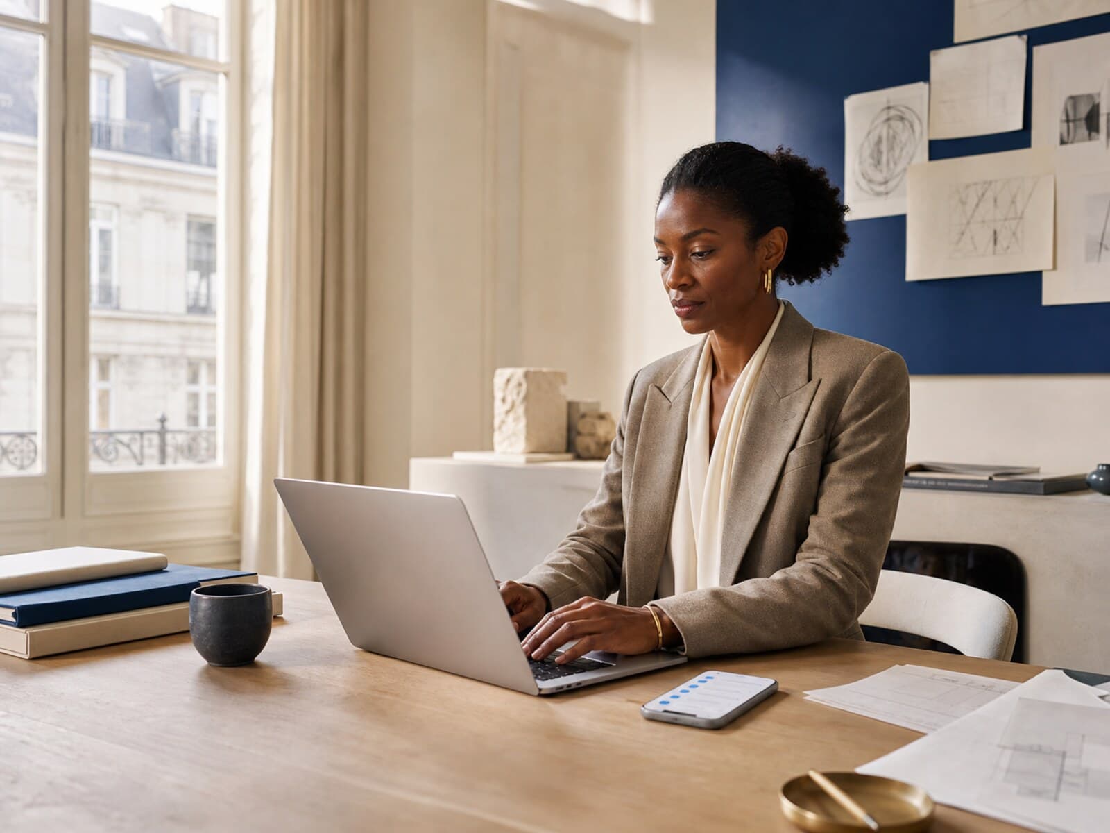 Personne rédigeant un message professionnel sur son ordinateur portable